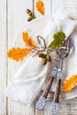 Autumn table setting Royalty Free Stock Photo