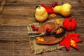 Autumn table setting for Thanksgiving or Halloween Royalty Free Stock Photo