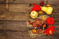 Autumn table setting for Thanksgiving or Halloween Royalty Free Stock Photo