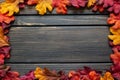 Autumn Thanksgiving background and frame with leaves and small pumpkins surrounding the frame Royalty Free Stock Photo