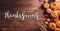 Autumn and Thanksgiving composition concept. Pumpkin, cotton flowers and autumn leaves on dark wooden background. Flat lay, top