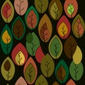 Autumn theme background with leaves of fashionable shades