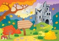 Autumn theme with castle ruins 2 Royalty Free Stock Photo