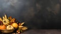 An autumn-themed background with space for text for expressing gratitude on Thanksgiving