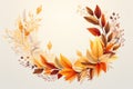 Autumn-themed wreaths made of leaves and twigs vector fall background