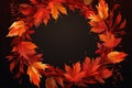 Autumn-themed wreaths made of leaves and twigs vector fall background