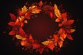 Autumn-themed wreaths made of leaves and twigs vector fall background