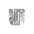 Autumn thermometer line icon