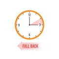 Autumn time back. Change your clocks on winter time vector concept