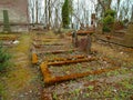 Autumn time in the old abandoned and ransacked Jewish cemetery