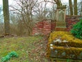 Autumn time in the old abandoned and ransacked Jewish cemetery