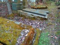 Autumn time in the old abandoned and ransacked Jewish cemetery