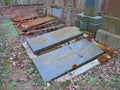 Autumn time in the old abandoned and ransacked Jewish cemetery