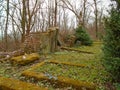 Autumn time in the old abandoned and ransacked Jewish cemetery