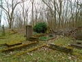 Autumn time in the old abandoned and ransacked Jewish cemetery