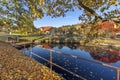 Autumn time at the village - water reservoir