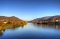 Autumn in town, castle, city bridge in Heidelberg Royalty Free Stock Photo