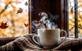 Autumn Tranquility Cozy Moments by the Window Royalty Free Stock Photo