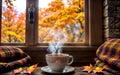 Autumn Tranquility Cozy Moments by the Window Royalty Free Stock Photo