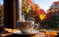Autumn Tranquility Cozy Moments by the Window Royalty Free Stock Photo