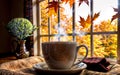 Autumn Tranquility Cozy Moments by the Window Royalty Free Stock Photo