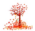 Autumn tree. Fall Leaves Background Royalty Free Stock Photo