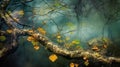 Fanciful Branches: Dreamlike Imagery Of Trees And Leaves In Water Royalty Free Stock Photo