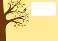 Autumn tree and little bird Royalty Free Stock Photo