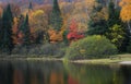 Autumn tree reflections at Lac Chat in Mont Tremblant national park Royalty Free Stock Photo