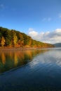 Autumn trees along lake shore Royalty Free Stock Photo