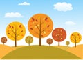 Autumn trees vector illustration Royalty Free Stock Photo