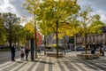 autumn trees at Walter-Scheel-Platz in Solingen, Germany Royalty Free Stock Photo