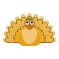 Autumn turkey icon, flat style