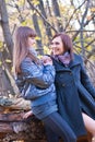 Autumn, Two Girls in the park, forest