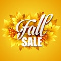 Autumn typographic. Fall leaf. Vector illustration