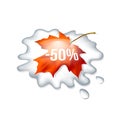 Sale autumn badge Royalty Free Stock Photo