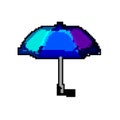 autumn umbrella rain game pixel art vector illustration Royalty Free Stock Photo