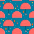 Autumn umbrella seamless pattern