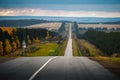 Autumn uneven road