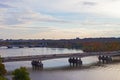 Theodore Roosevelt Bridge and Arlington Memorial Bridge at sunset in Washington DC, USA. Royalty Free Stock Photo