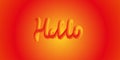 Autumn bright abstract orange hello lettering background