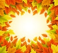 Autumn vector background with empty blank space for text and boarder frame Royalty Free Stock Photo