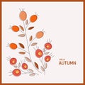 Autumn vector background. Hello Autumn card.