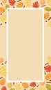 Autumn vector background with leaves, cinnamon, oranges and cloves. Fall mood background. Flat lay