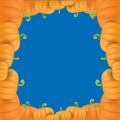 Autumn vector orange pumpkins border design template for banners and thanksgiving day backgrounds. Royalty Free Stock Photo