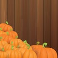 Autumn vector orange pumpkins border design template for banners and thanksgiving day backgrounds. Royalty Free Stock Photo