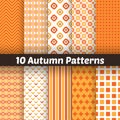 10 Autumn vector seamless patterns. Endless