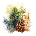 autumn vibe pine tree illustration