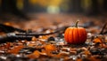 Autumn vibrant colors pumpkin, leaf, and nature beauty generated by AI Royalty Free Stock Photo