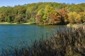 Autumn View of Abbott Lake at the Peaks of Otter Royalty Free Stock Photo